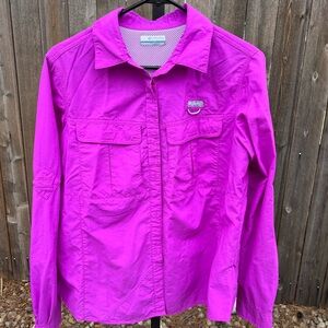 Columbia Women's Bright Pink Button Down Shirt